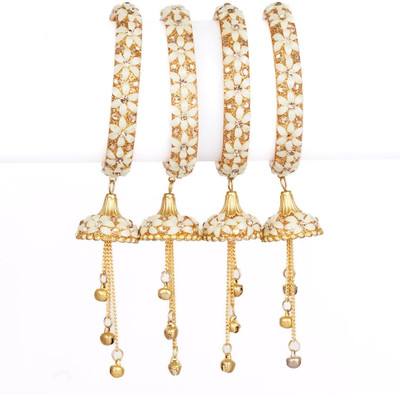 Mamon Creations Alloy Gold-plated Bangle Set(Pack of 4)