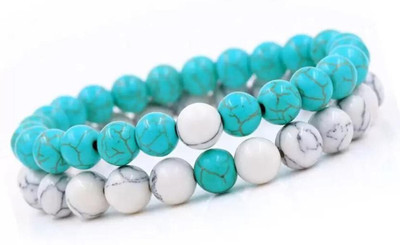 SUKHAD Stone Agate, Turquoise Bracelet(Pack of 2)