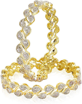 Divastri Alloy Gold-plated Bangle(Pack of 2)