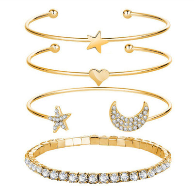 Vembley Alloy Gold-plated Bracelet Set(Pack of 4)