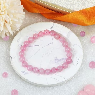 DVISHA Rose Quartz, Crystal Beads Charm Bracelet