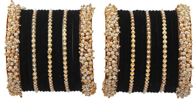 Amika Metal Beads Gold-plated Bangle Set(Pack of 42)