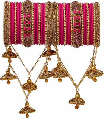 Rijoli Metal Zircon Bangle Set(Pack of 42)