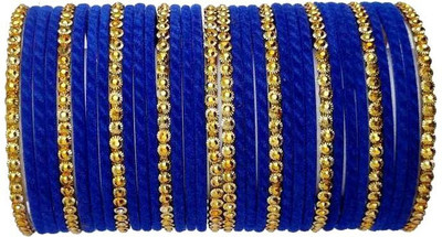 Suhagan Glass Beads Gold-plated Bangle Set(Pack of 34)