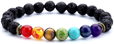 SUKHAD Stone Beads, Agate, Amber, Crystal, Turquoise, Quartz Bracelet(Pack of 2)