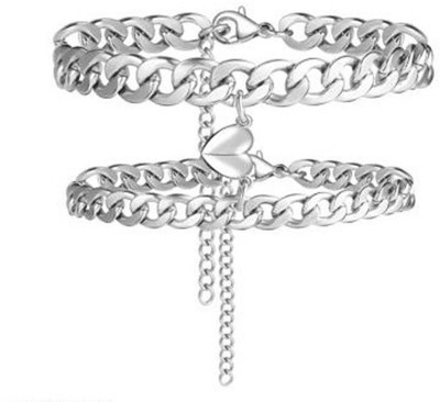 RV jewels Brass Sterling Silver Bracelet Set(Pack of 2)
