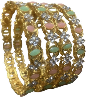 Santosh Jewels Alloy Gold-plated Bangle Set(Pack of 4)