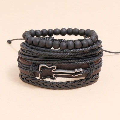 TASHKURST Leather Bracelet(Pack of 4)