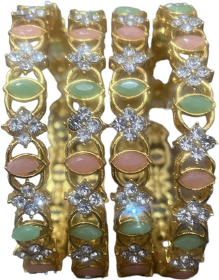 Santosh Jewels Alloy Gold-plated Bangle Set(Pack of 4)