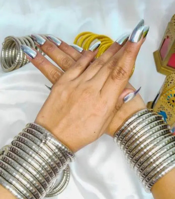 PRASUB Alloy Beads Silver Coated Bangle