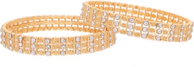 Vedda Brass Diamond Gold-plated Bangle Set(Pack of 2)