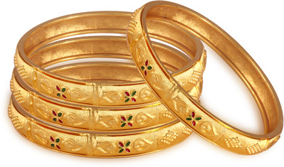 VIVASTRI Alloy Gold-plated Bangle Set(Pack of 4)