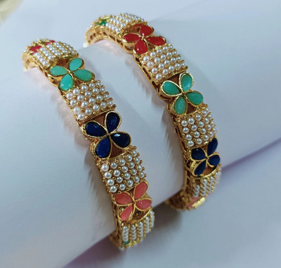 TANISHTHA LIFESTYLE Alloy Gold-plated Bangle Set(Pack of 2)