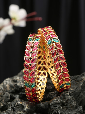 Divastri Alloy Gold-plated Bangle(Pack of 2)