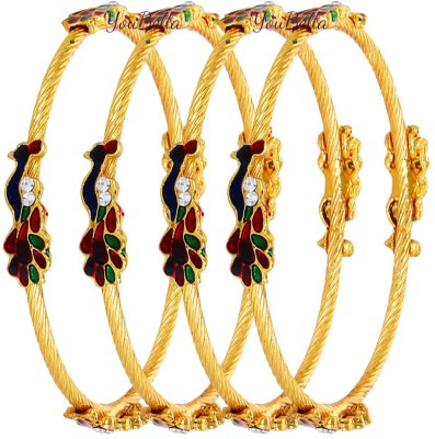 Divastri Alloy Gold-plated Bangle(Pack of 4)