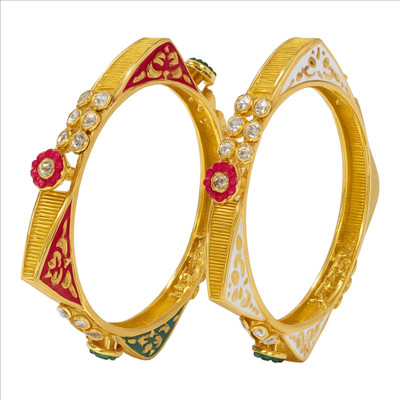 TANISHTHA LIFESTYLE Alloy Gold-plated Bangle Set(Pack of 2)