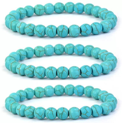 Agatesvibe Stone Turquoise Bracelet(Pack of 3)
