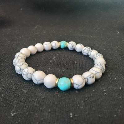 Multiagate Stone Crystal, Turquoise Bracelet