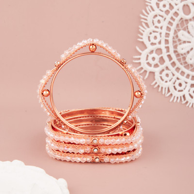 GC PREMIUM JEWELLERY Brass Cubic Zirconia Gold-plated Bangle Set(Pack of 4)