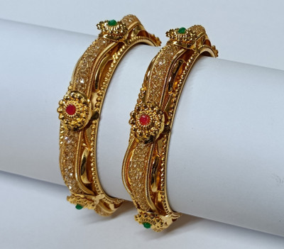 TANISHTHA LIFESTYLE Alloy Gold-plated Bangle Set(Pack of 2)