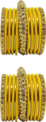 Anahat collection Metal, Fabric Bangle Set(Pack of 34)