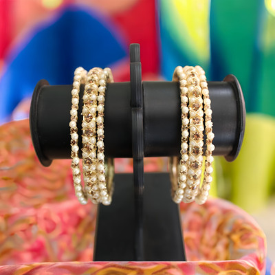 Vindaa Alloy Gold-plated Bangle Set(Pack of 6)