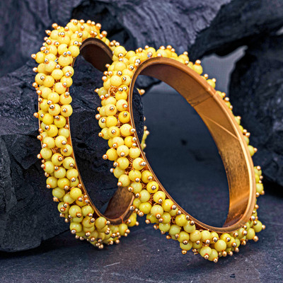 Shostopper by Sukkhi Alloy Pearl Gold-plated Bangle Set(Pack of 2)