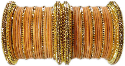 Ammoli Metal Cubic Zirconia Bangle Set(Pack of 10)