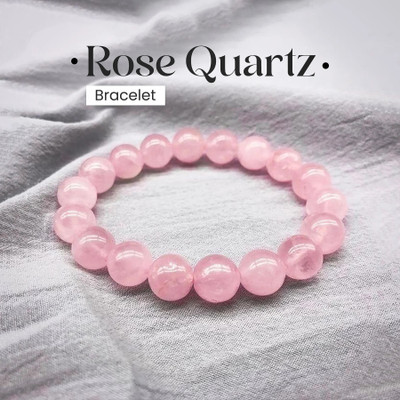 BHAGYA G Rose Quartz Beads, Pearl, Crystal Bracelet