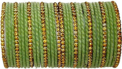 Suhagan Glass Beads Gold-plated Bangle Set(Pack of 10)