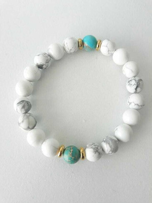 Multiagate Stone Crystal, Turquoise Bracelet