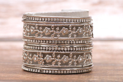 Balasundri Alloy Cubic Zirconia Bangle Set(Pack of 10)