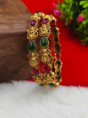 Jewwel Alloy Gold-plated Bangle(Pack of 2)