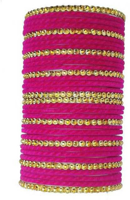 RADHA MOHAN EMPIRE Fabric, Glass Bangle Set(Pack of 34)