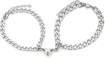 Faizam Collection Alloy Silver Bracelet(Pack of 2)