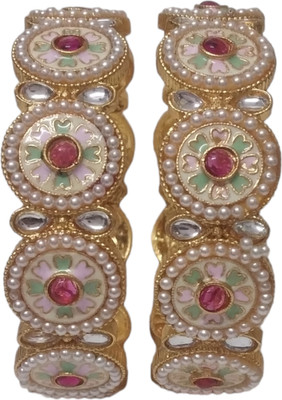 Santosh Jewels Metal Gold-plated Bangle Set(Pack of 2)