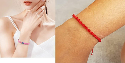 MANMORA Fabric Zircon Bracelet(Pack of 2)