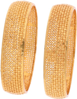 Alasca Brass Gold-plated Bangle Set(Pack of 2)