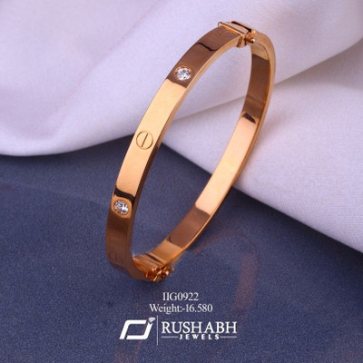 Gleve Stainless Steel Diamond Gold-plated Kada