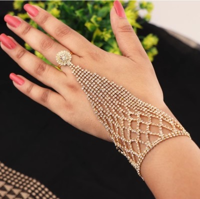 Arushi Fashion Alloy Diamond Gold-plated Ring Bracelet