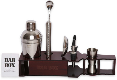 bar box Cocktail Shaker Set Mixing Drinks Cocktail Whiskey Mojito Mocktail 9 - Piece Bar Set(Stainless Steel)