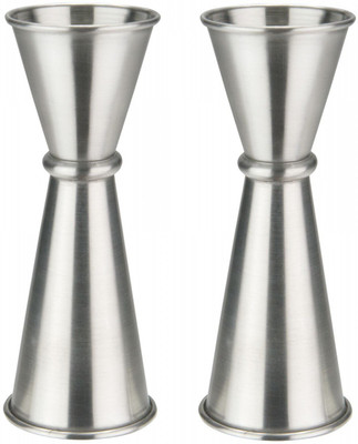 Anne-kee 2 Peg Measures 30/60ml Jigger Peg Measure Bar Accessorie Jigger Shot Glass 2 - Piece Bar Set(Stainless Steel)