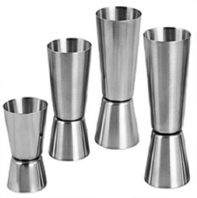 Anee-kee 4 PCs Double Sided Peg Measure 30x60ML 25x50ML 20x40ML 15x30 ML Jigger Liquor Drinks Measurement Bar Glass 4 - Piece Bar Set(Stainless Steel)