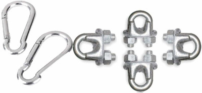 Etahmart 2 Snap Lock with 4 U Lock Gym Wire Locks Weight Lifting Bar(Silver)