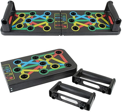 Monclr Strengthen Your Upper Body with Foldable 14-in-1 Color Coded Push Up Board Push-up Bar