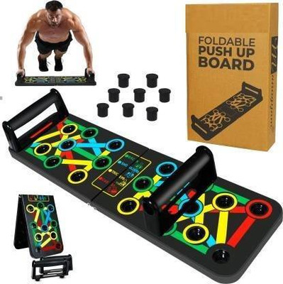 KC ECOM Portable Board with Strong Grip Handle for Chest Press Home & Gym Exercise Push-up Bar(Black)
