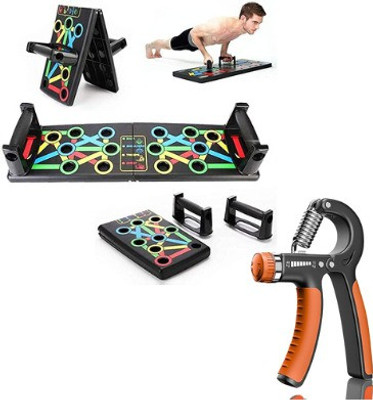 BoldFire 14 in 1 Pushup Board with weight Adjustable Hand Grip Wrist Exercise (Pack of 2) Push-up Bar