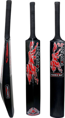 HouseOfCommon Zone Red Sticker Black Grip Black Plastic Cricket Bat Size 8 for All Age PVC/Plastic Cricket  Bat For 15+ Yrs(850 g)