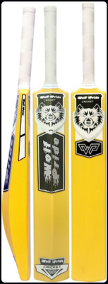 WOLF PRIDE WP White Sticker White Grip Yellow Plastic Cricket Bat_B65_jj109 PVC/Plastic Cricket  Bat For 9 - 11 Yrs(800 g)