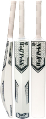 HouseOfCommon Wolf Pride White Wolf W/White Tennis Ball White Double Blade Full Size-8 PVC/Plastic Cricket  Bat For 15+ Yrs(.800 kg)